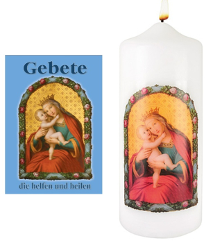 SET GEBETE DIE HELFEN+KERZE MARIA ROSENBOGEN