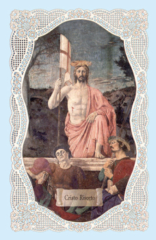 ANDACHTSBILDCHEN  SPITZE AUFERSTANDENER  JESUS