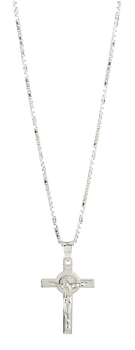 KREUZ BENEDIKT MIT KETTE SILBER 925 SET