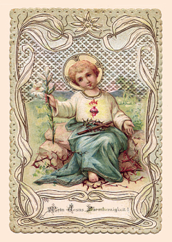 JESUKIND MIT LILIE Postkarte