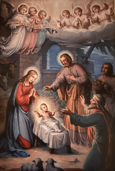 BILD HEILIGE FAMILIE KRIPPENSZENE