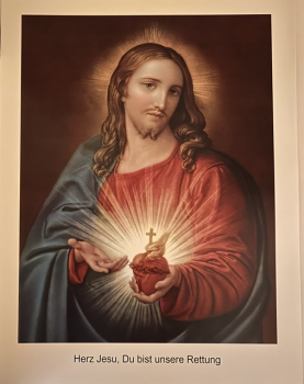 BILD HERZ JESU DU BIST UNSERE RETTUNG Poster