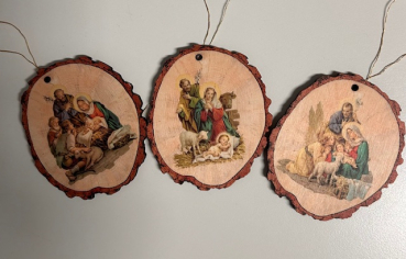 WEIHNACHTSANHÄNGER HEILIGE FAMILIE 3 Stk.