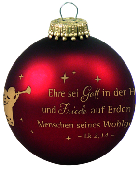 CHRISTBAUMKUGEL Ehre sei Gott... rot