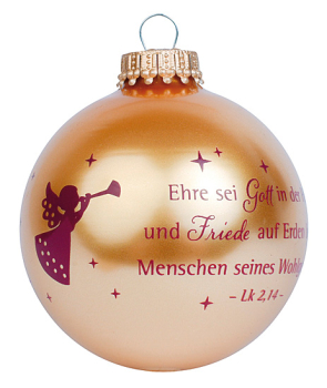 CHRISTBAUMKUGEL Ehre sei Gott.. gold