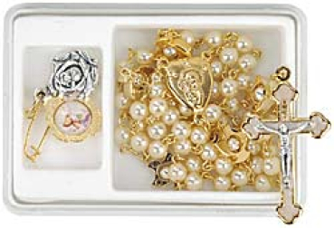 ROSENKRANZ SET MIT MEDAILLE und PIN
