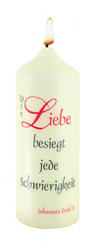 KERZE DIE LIEBE BESIEGT JEDE SCHWIERIGKEIT
