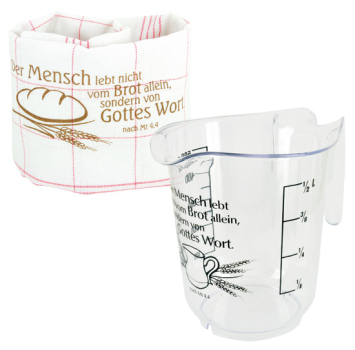 KÜCHENTUCH UND MESSBECHER im SET