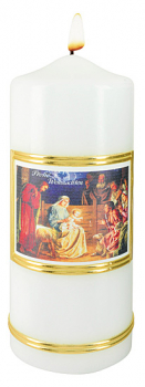 WEIHNACHTSKERZE MIT WACHSBILD