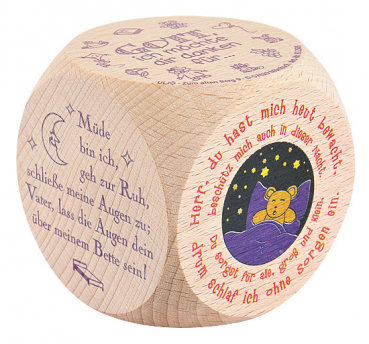GEBETSWÜRFEL AUS HOLZ ABENDGEBETE