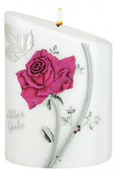 KERZE ROSENMOTIV ALLES GUTE