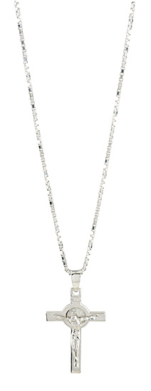 KREUZ BENEDIKT MIT KETTE SILBER 925 SET