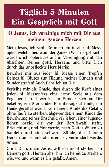 TÄGLICH 5 MINUTEN EIN GESPRÄCH MIT GOTT