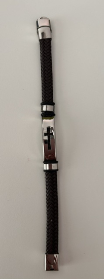 ARMBAND LEDEROPTIK KREUZ
