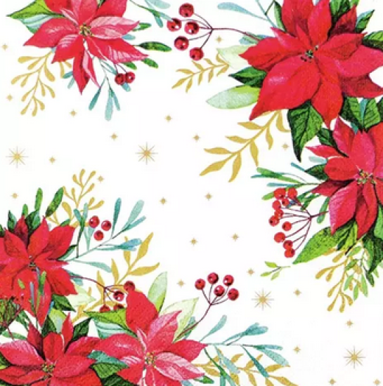 SERVIETTEN WEIHNACHTSBLUMEN