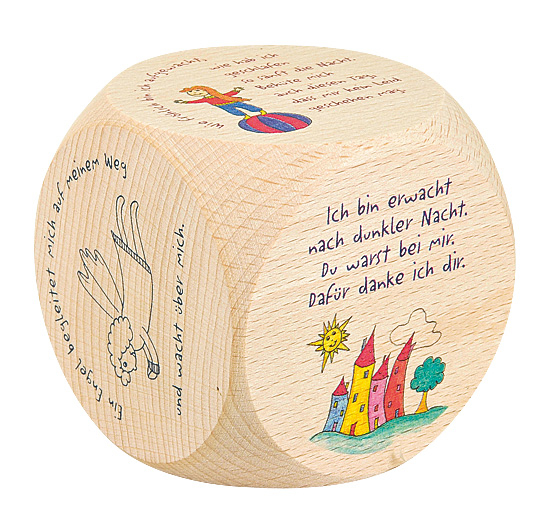 GEBETSWÜRFEL HOLZ MORGENGEBETE
