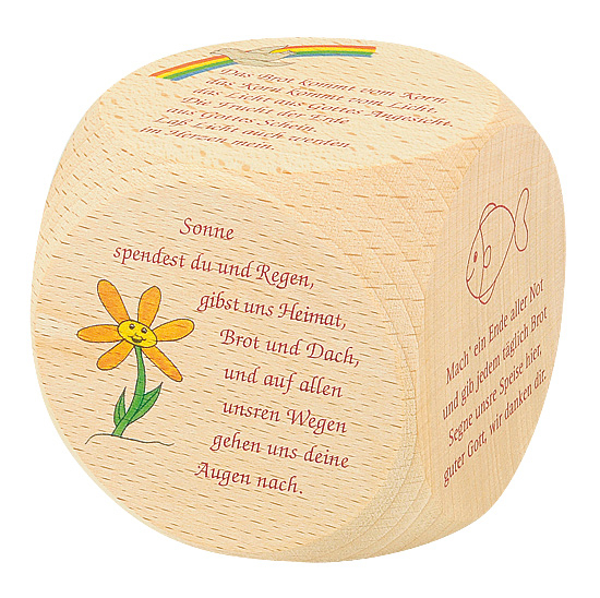 GEBETSWÜRFEL AUS HOLZ TISCHGEBETE